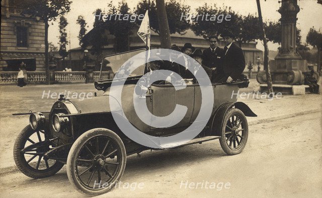 Exhibition of vintage cars in Barcelona.