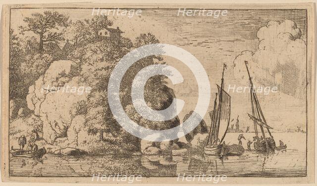 Two Boats on a Wide River, probably c. 1645/1656. Creator: Allart van Everdingen.