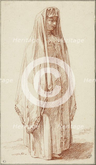 A Woman in Russian Dress, 1780. Creator: Jean Baptiste Le Prince.