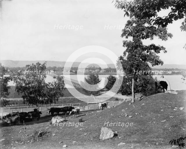 Winona from bluffs west of city, between 1880 and 1899. Creator: Unknown.