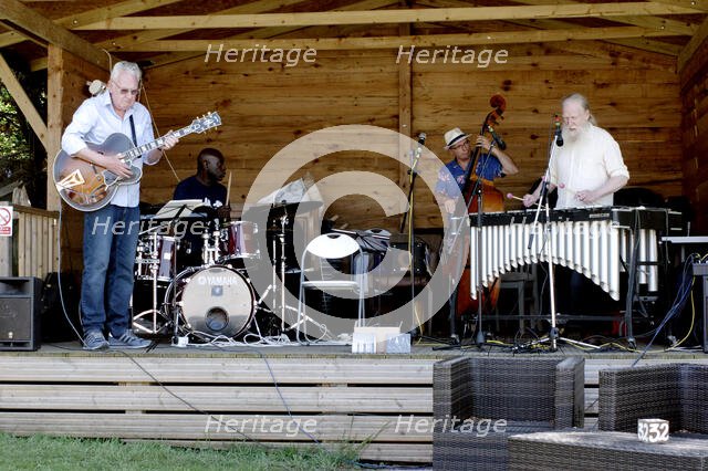 Roger Beaujolais Quartet, Jim Mullen, Winston Clifford, Simon Thorpe, Roger Beaujolais, Kent, 2021. Creator: Brian O'Connor.