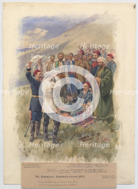 The April Uprising 1878. Negotiations at the headquarters of the insurgents, 1878. Artist: Anonymous  