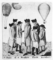 'Fowls of a Feather Flock together'; a group of aeronauts, c1785. Artist: Unknown