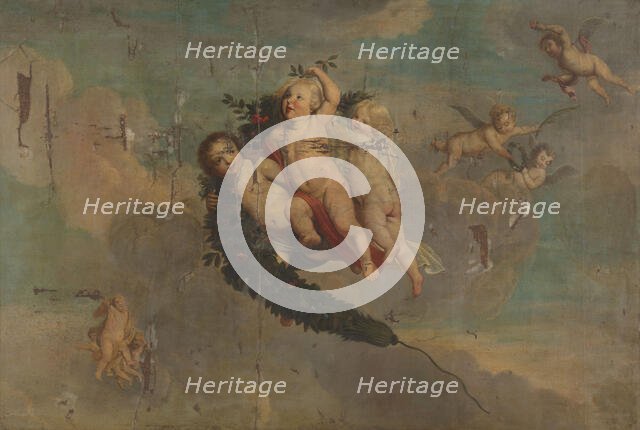 Putti with a Festoon, c.1650. Creator: Anon.