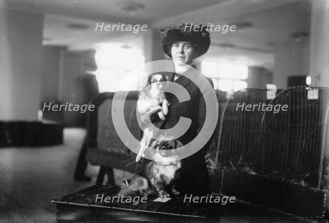 Miss M.A. Stovall with pets, between c1910 and c1915. Creator: Bain News Service.