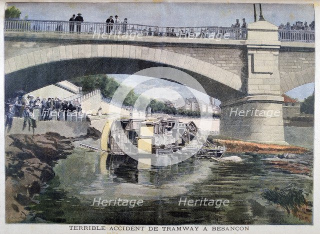 Terrible tramway accident, Besancon, France, 1899. Artist: Oswaldo Tofani