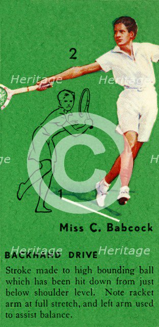 'Miss C. Babcock - Backhand Drive', c1935. Creator: Unknown.