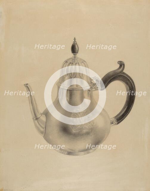 Silver Teapot, c. 1938. Creator: Hester Duany.