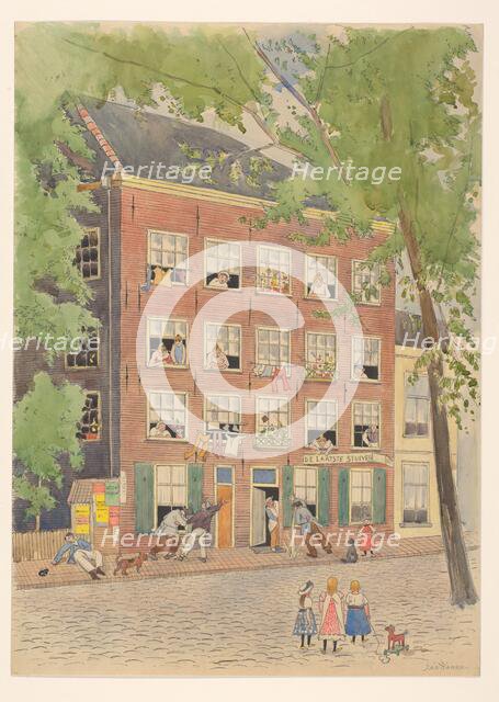 Drunks outside 'De Laatste Stuiver', 1874-1916.  Creator: Jan Hanau.