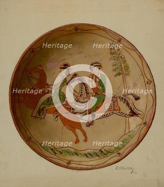 Pa. German Plate, 1936. Creator: Eugene Shellady.