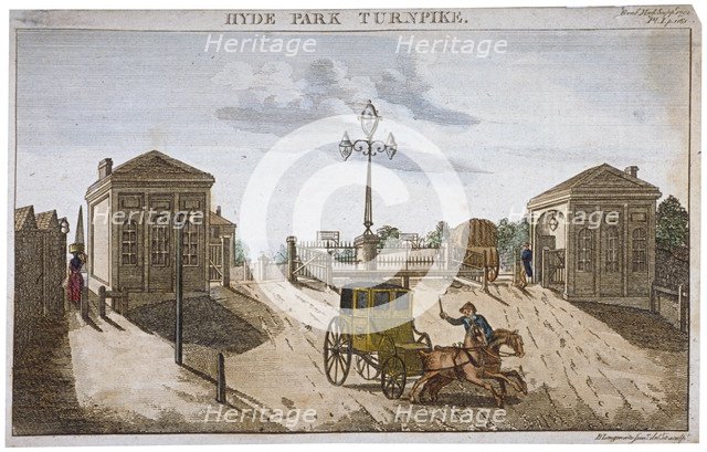 View of Hyde Park Corner Turnpike, Westminster, London, 1792.                                  Artist: Barak Longmate Jr