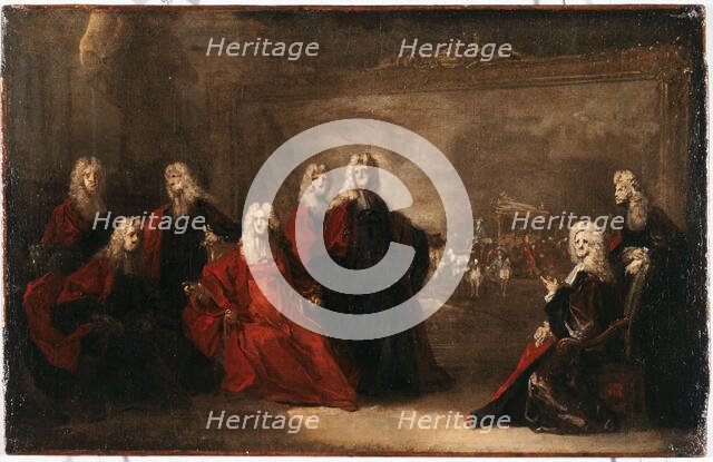 Sketch for aldermen celebrating the arrival of the infant, 1722. Creator: Nicolas de Largilliere.