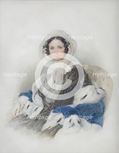 Portrait of Yelena Fyodorovna Ryumina (1800-1874), 1846. Artist: Sokolov, Pyotr Fyodorovich (1791-1848)