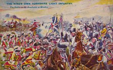 'The King's Own Yorkshire Light Infantry. The Battle in the Rosefields at Minden', 1759, (1939). Artist: Unknown.
