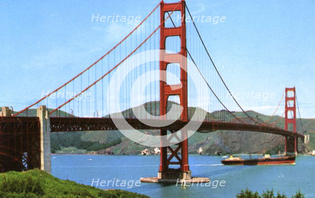 San Francisco's Golden Gate Bridge, California, USA, 1957. Artist: Unknown