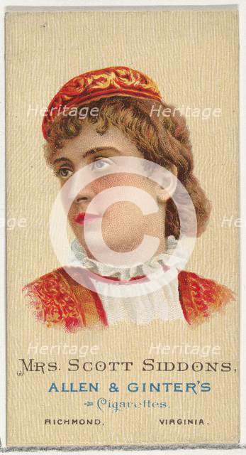 Mrs. Scott Siddons, from World's Beauties, Series 2 (N27) for Allen & Ginter Cigarettes, 1888., 1888 Creator: Allen & Ginter.