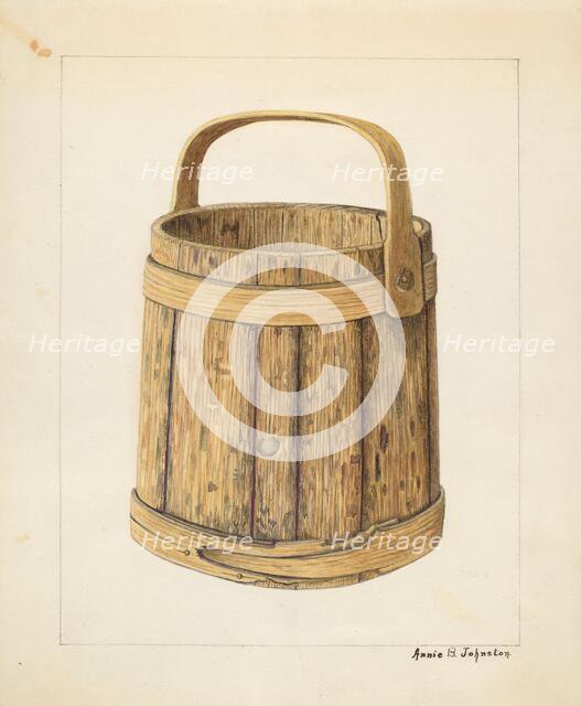 Wooden Sugar Bucket, c. 1938. Creator: Annie B Johnston.