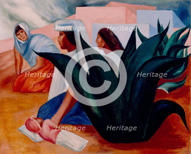 Mexican Pueblo, 1932. Creator: Jose Clemente Orozco.