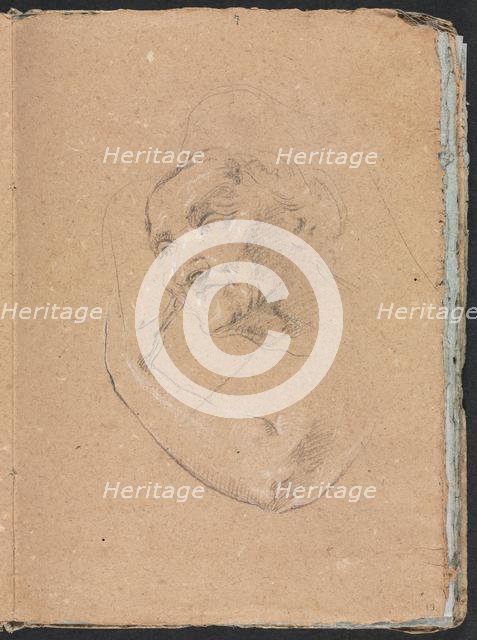 Verona Sketchbook: Head of a woman with left arm (page 13), 1760. Creator: Francesco Lorenzi (Italian, 1723-1787).