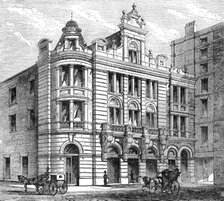 The new Savoy Theatre, front towards the Thames Embankment, 1881. Creator: Unknown.