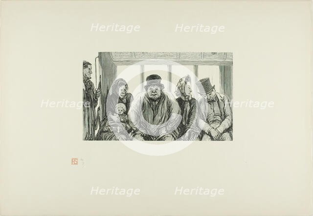 Interior of a Bus, 1864, printed 1920. Creator: Charles Maurand.