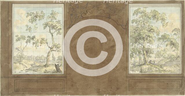 Design for wall painting in the hall of Jan de Groot, Keizersgracht 187, c.1752-c.1819.  Creator: Juriaan Andriessen.