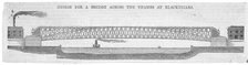 Design for the new Blackfriars Bridge, London, 1840. Artist: Anon