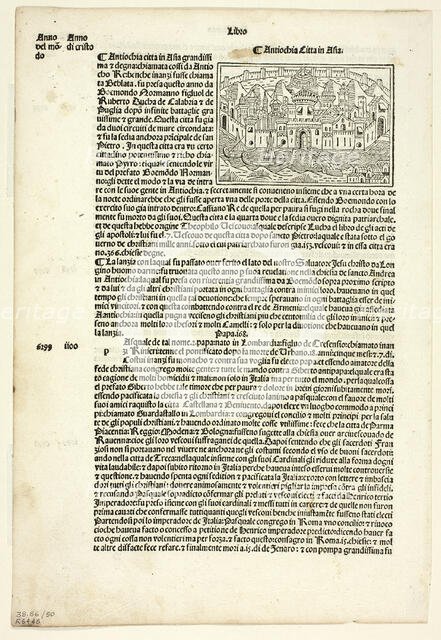 View of Antioch from Supplementum Chronicarum, Plate 50 from Woodcuts from Books...1929. Creators: Unknown, Bernardinus Rizus, Giacomo Filippo Foresti da Bergamo, Wilhelm Ludwig Schreiber.