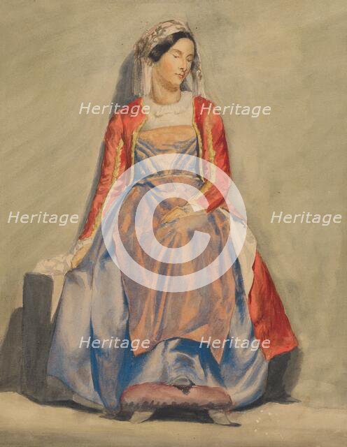 Woman in Albanian costume, 1851-1853. Creator: Vojtech Klimkovic.