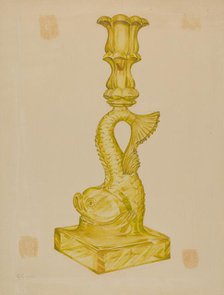 Dolphin Candlestick, 1935/1942. Creator: Giacinto Capelli.