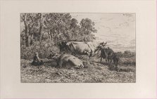 Dutch Cows, 1864. Creator: Charles Emile Jacque.