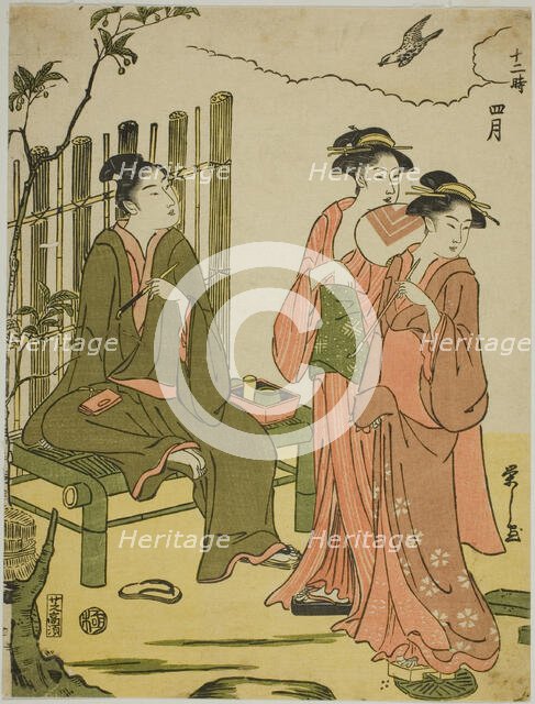 The Fourth Month (Shigatsu), from the series "The Twelve Months (Juni toki)", c. 1791. Creator: Hosoda Eishi.