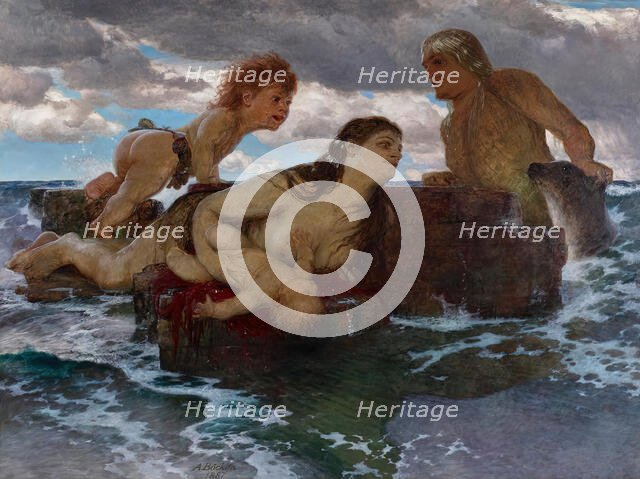 Sea idyll, 1887. Creator: Arnold Bocklin.