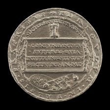 Hourglass on an Inscribed Tablet [reverse]. Creator: Matthes Gebel.