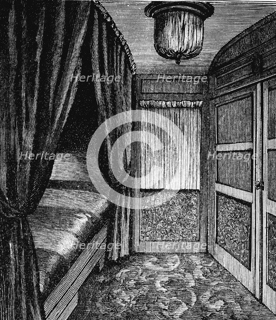 Sleeping compartment on the Orient Express, c1895. Artist: Unknown