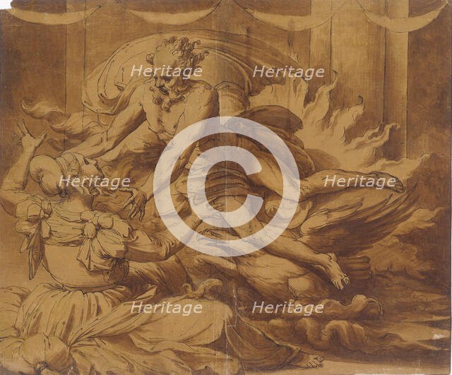 Jupiter Appearing to Semele, 1501-47. Creator: Perino del Vaga.