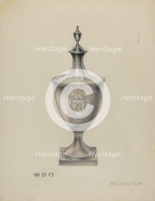 Silver Sugar Urn, c. 1940. Creator: E. J. Gilsleider.