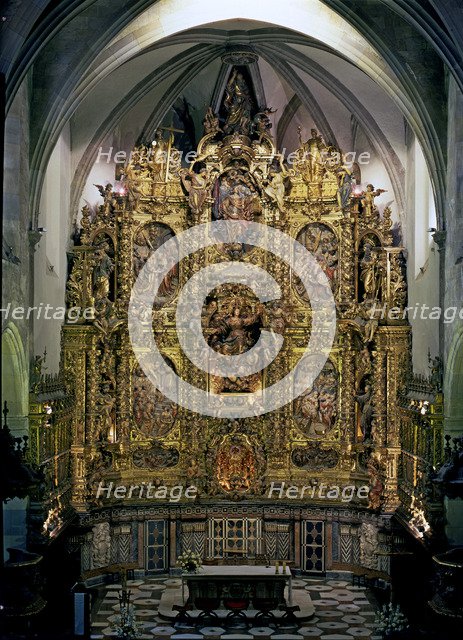 Main altarpiece of the church of Santa Maria, made in painted wood between 1706 and 1711 by sculp…