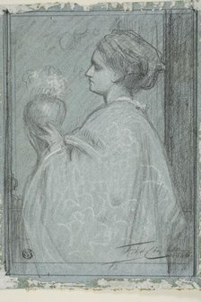 Lady with Vase, 1865. Creator: Frederic Leighton.