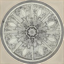 Design for an Inlaid Circular Table Top, with Alternatives, c. 1800. Creator: Unknown.