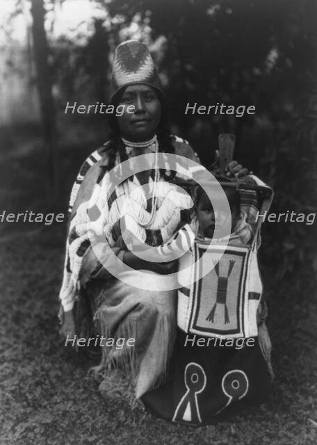 Cayuse mother and child, c1910. Creator: Edward Sheriff Curtis.