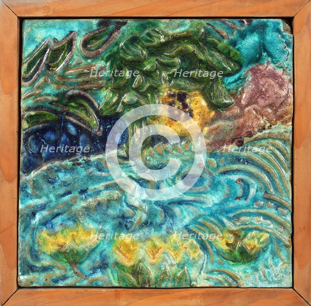 Tile with lilies, End 1890s.