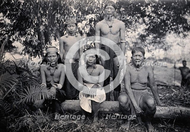 Sarawak: members of a Kayan tribe from the Upper Rejang River region, c1900. Creator: Unknown.