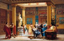 Rehearsal of Joueur de flûte and La femme de Diomède in the Atrium of Prince Napoleon's Pompeian Artist: Boulanger, Gustave Clarence Rodolphe (1824-1888)