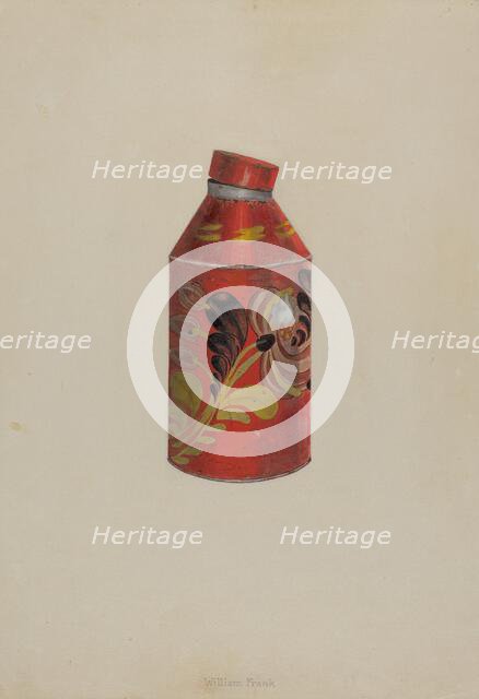 Toleware Tea Caddy, c. 1938. Creator: William Frank.