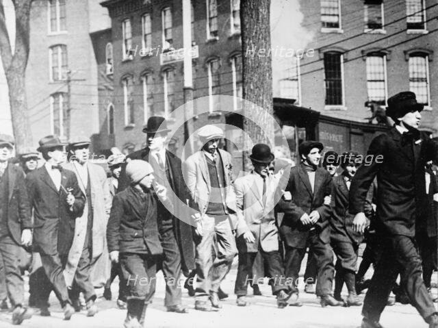 W.D. Haywood leads Lowell strike parade, 1912. Creator: Bain News Service.