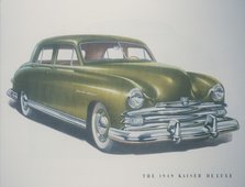 Poster advertising the Kaiser DeLuxe, 1949. Artist: Unknown