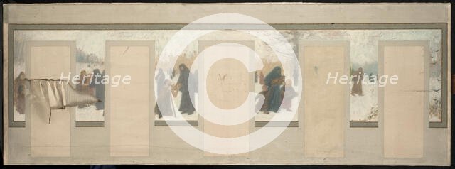 Sketch for the town hall of Bagnolet: winter landscape, 1893.  Creator: Henri Rachou.