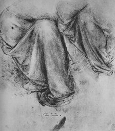 Studies of the Drapery of a Figure Seated to the Left', c1480 (1945). Artist: Leonardo da Vinci.