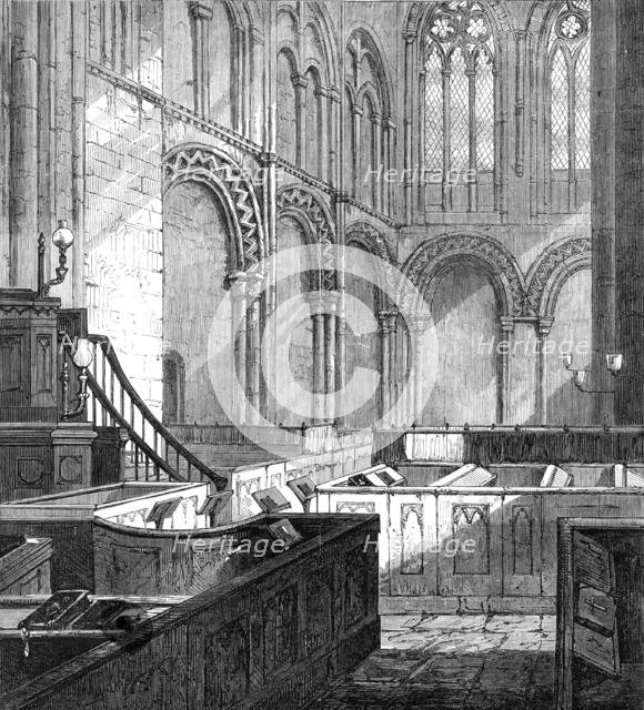 Interior of Romsey Abbey Church, 1865. Creator: Unknown.